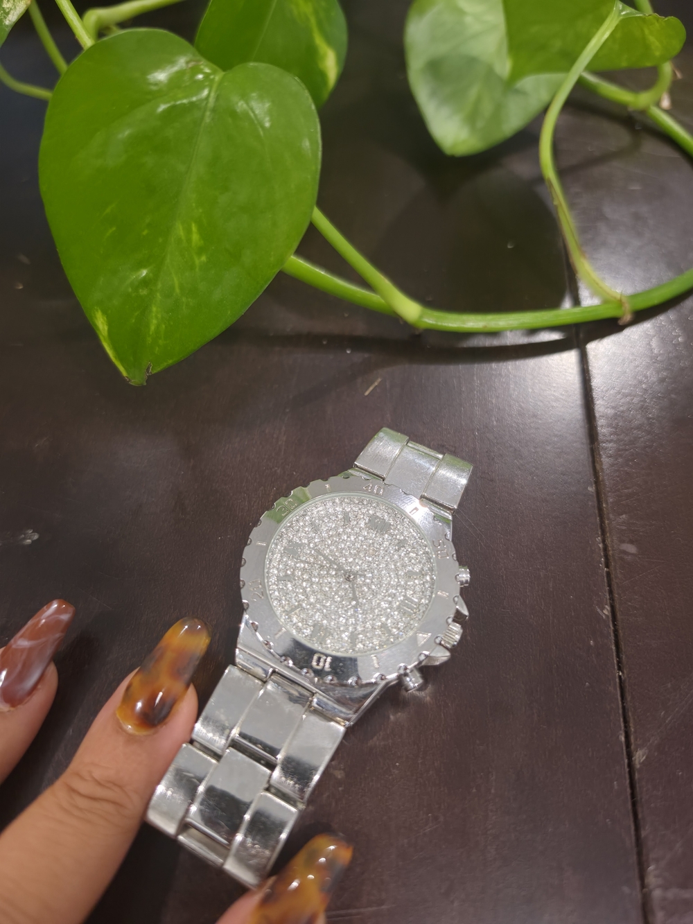 Silver Crystal Pavé Round Dial Women's Watch - Brand: BEBE